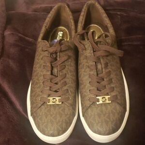 Michael Kors Chocolate Monogram Sneakers Brand NEW Never Used
